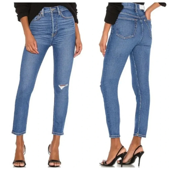 RE/DONE 90s Ultra High Rise Ankle Crop Jeans - Picture 1 of 14